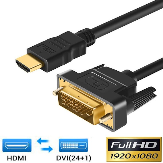 Cáp Chuyển Đổi Hdmi Sang Dvi - D 24+1, Cáp Chuyển Dvi Sang Hdmi 1.5M/5Ft [ Dvi To Hdmi & Hdmi To Dvi ]