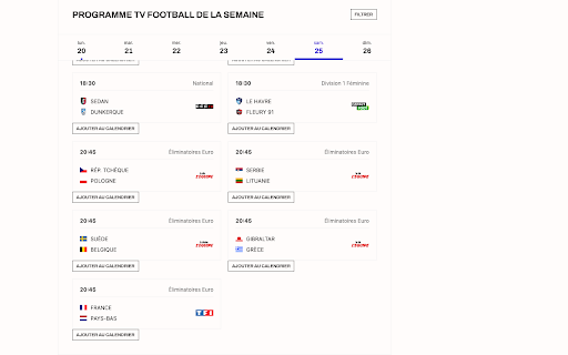 Calendrier Footmercato