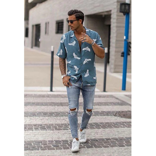 Title 2, Hawaiian Casual Beach Print Short Sleeve Shirt ...