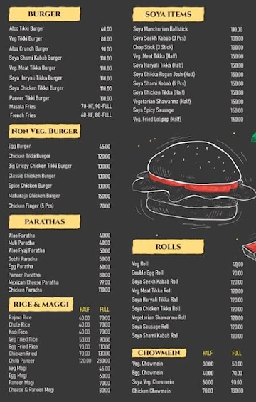 VNB Food Express menu 