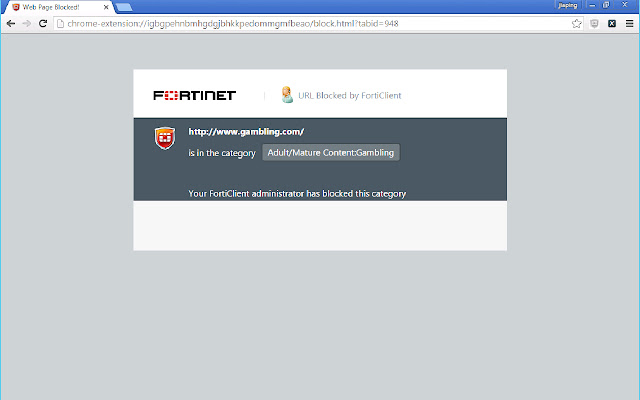 FortiClient Chromebook WebFilter Extension