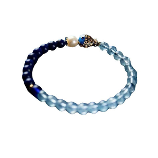 Title 2, Womens Lazuline Sea Blue Glass Enamel Freshwat...