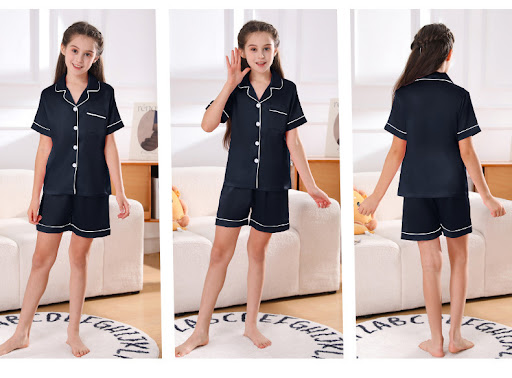 Title 8, Girls Pajamas Thin Ice Silk Childrens Short-s...