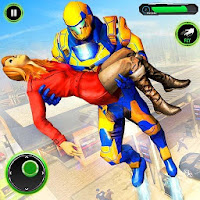 Superhero Flying Robot Rescue Robot Shooting Game