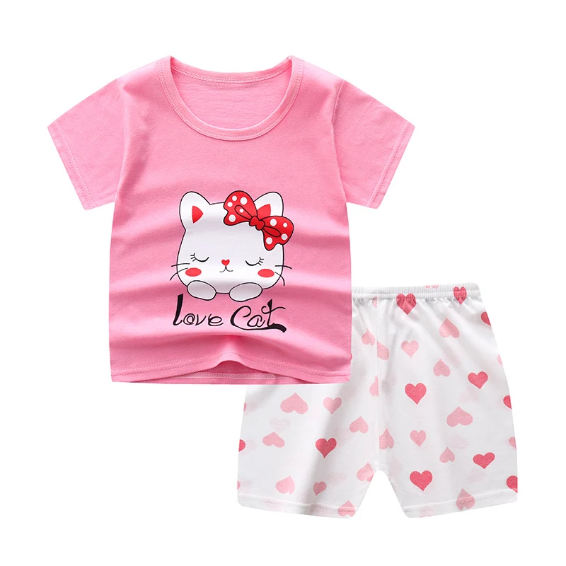 Nouveau Ensemble Bébé Manches Courtes En Coton Doux Confortable et Respirant Parfait pour les Enfants Léger et Facile à Enfiler Idéal Été