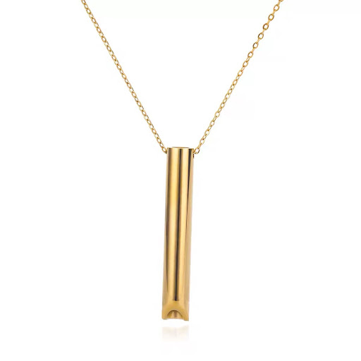 Title 5, Titanium Steel Whistle Necklace Ornament Stylis...