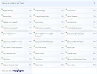 Khatri's Mr. Cake menu 1