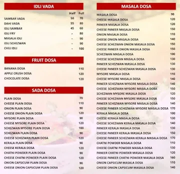 Southern Spice 133 Varieties Of Dosa menu 