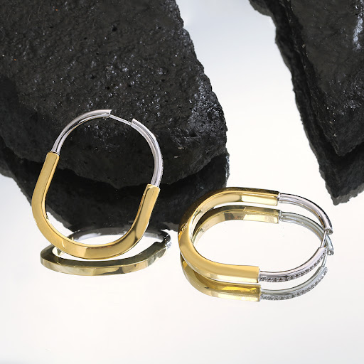 Title 2, Womens Fashion Personality Silver Earrings. El...