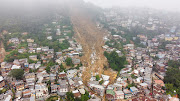 An overview of a site of a mudslide at Morro da Oficina after pouring rains in Petropolis, Brazil February 16, 2022.  