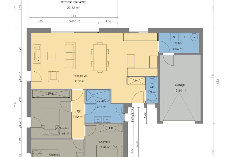  Vente Terrain + Maison - Terrain : 814m² - Maison : 92m² à Castets (40260) 