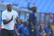 Lamontville Golden Arrows coach Lehlohonolo Seema during his team's 6-0 DStv Premiership thrashing at the hands of Mamelodi Sundowns at Loftus Versfeld on April 12 2022.