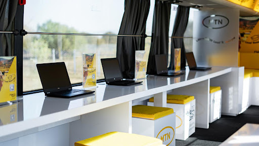 Inside MTN SA’s Y'ello Care Bus.