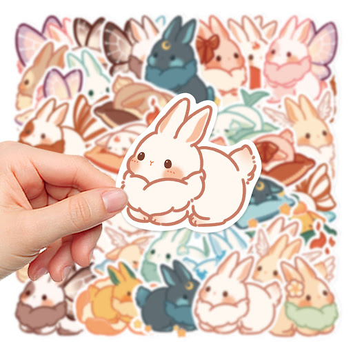 Title 3, New Fashion Personality Cheese Rabbit Stickers....
