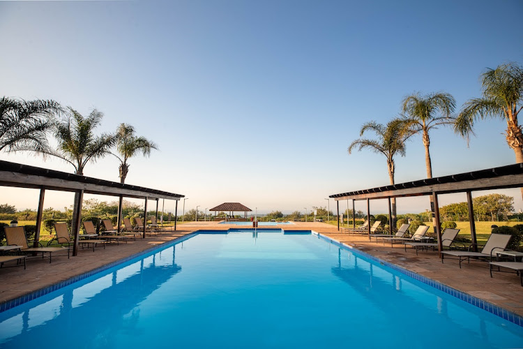 Views of the Sibaya and Casino Entertainment Kingdom poolside and grounds