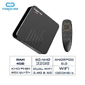 Android Tivi Box Magicsee N5 Max Phiên Bản 2020 - Ram 4Gb, Rom 32Gb, Android 9.0 ( Có Bản Atv) - Điều Khiển Giọng Nói