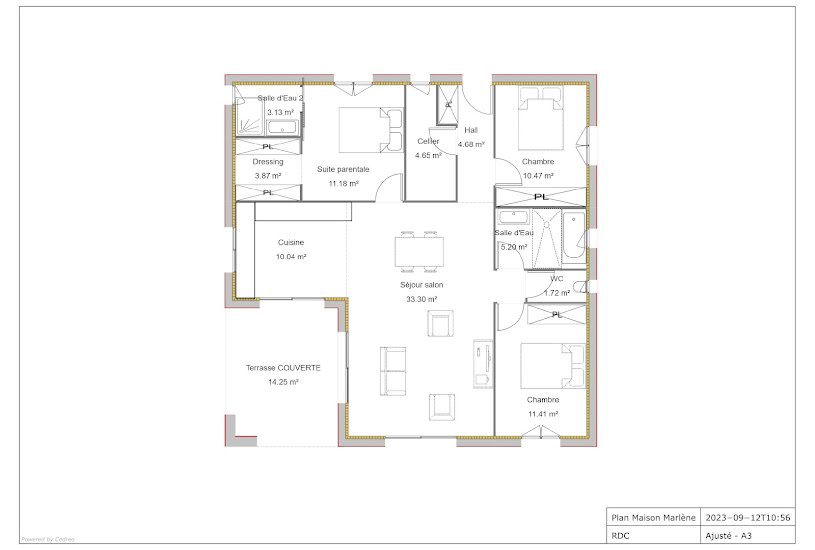  Vente Terrain + Maison - Terrain : 650m² - Maison : 99m² à Bougue (40090) 