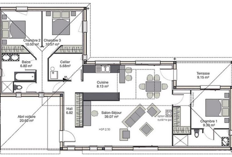  Vente Terrain + Maison - Terrain : 2 034m² - Maison : 113m² à Gamarde-les-Bains (40380) 