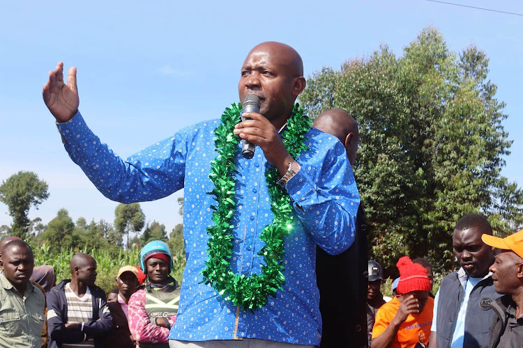 Lugari MP Ayub Savula at Lunyito market in Lugari constituency on Sunday