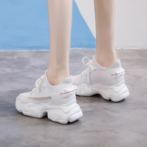 Title 8, Inner increase flying knit sports high heels fo...