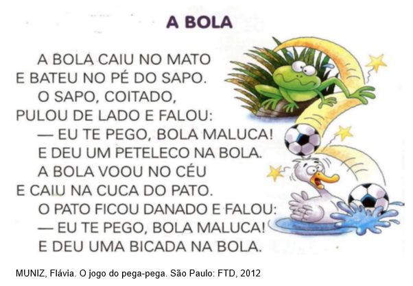 PERGUNTA: NO TRECHO “A BOLA VOOU NO CÉU E CAIU NA CUCA DO PATO”, A PALAVRA “CUCA” REFERE-SE 