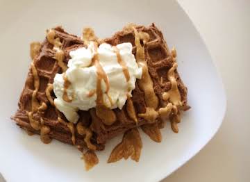 Chocolate Peanut Butter Keto Chow Waffles