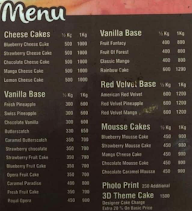 Cake World menu 2