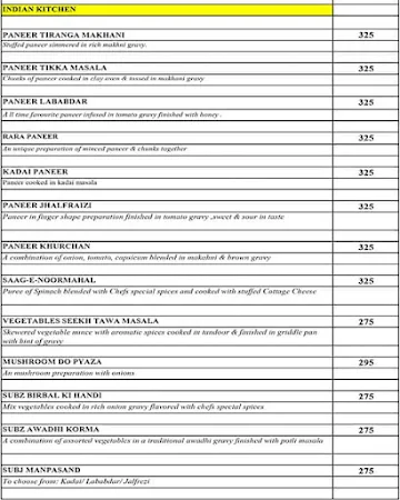 Horizon Multicuisine By Sayaji menu 