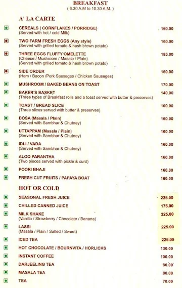 Ripples - Hotel Man Singh menu 