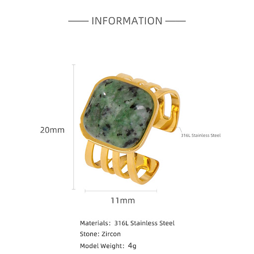Title 4, Womens Inlaid Natural Stone Ring Timeless eleg...