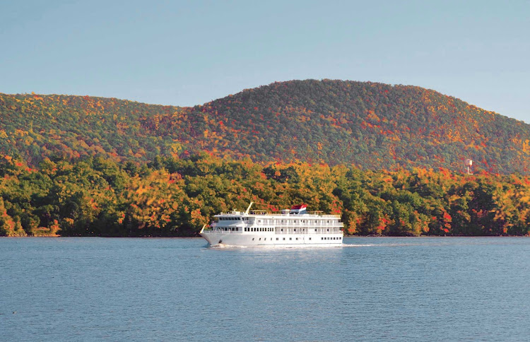 Enjoy sweeping views and pretty fall foliage on a sailing up the Hudson River on American Independence from American Cruise Lines.