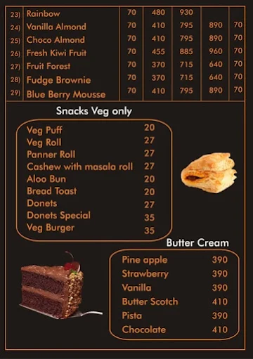 Amma Pastries Karnataka menu 