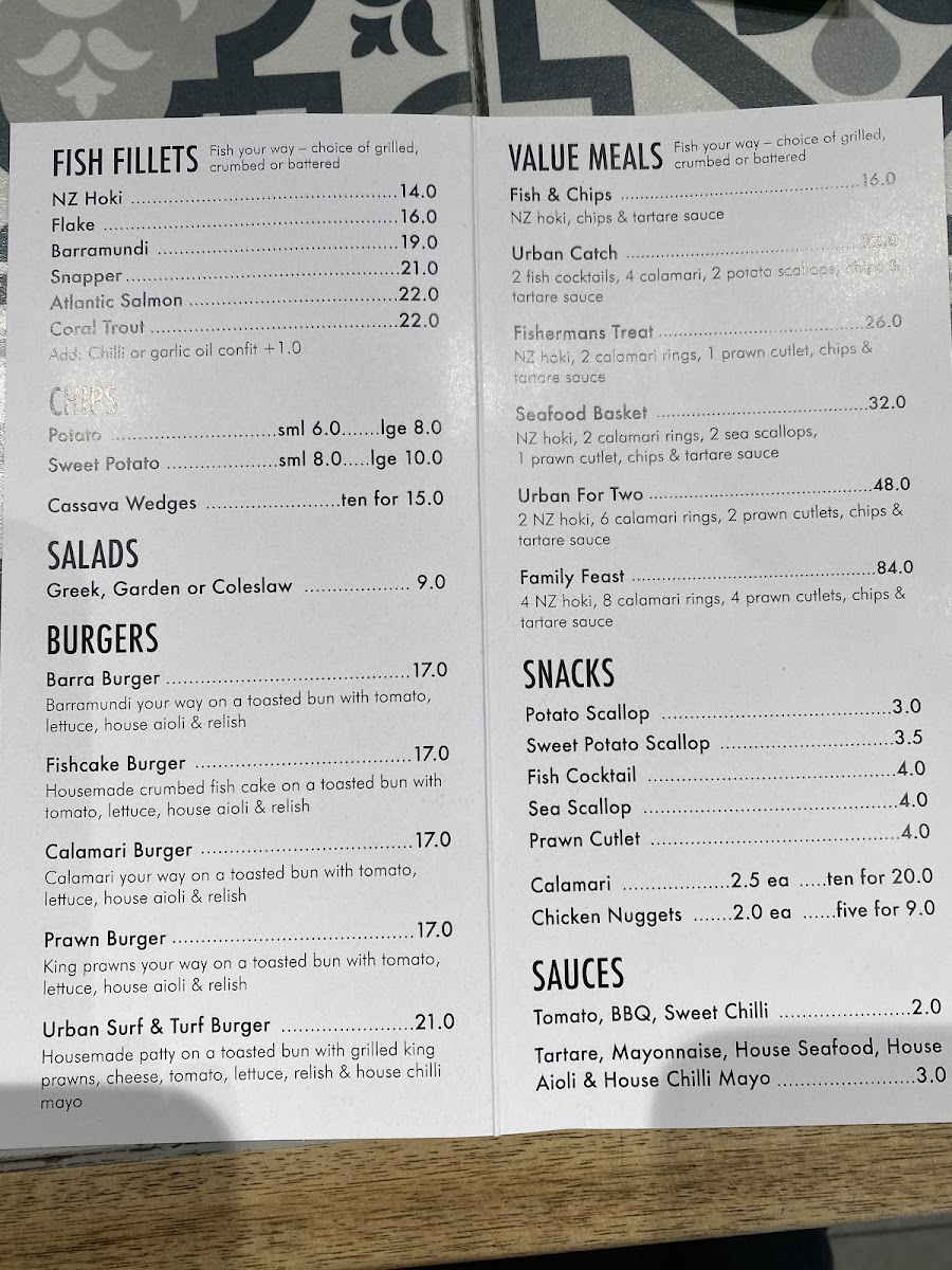 Urban Eatery & Cafe gluten-free menu