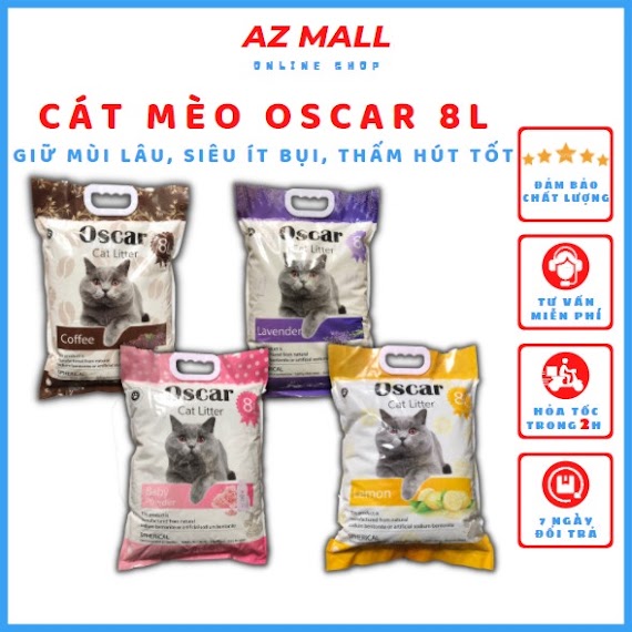 Cat Ve Sinh Cho Meo Oscar 8L Cát Mèo Khử Mùi Tốt, Vón Cục Nhanh, Siêu Ít Bụi