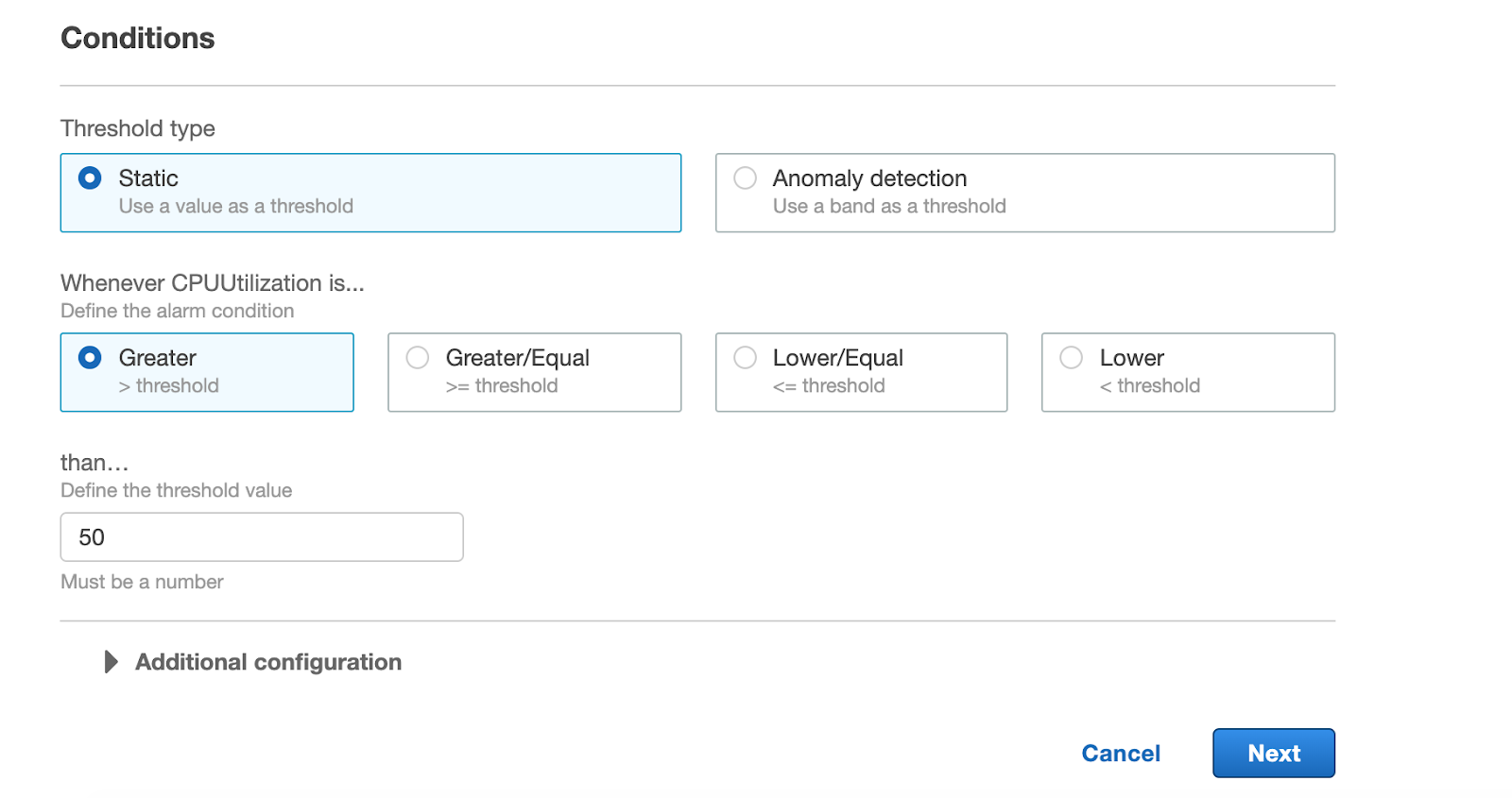 AWS alarms