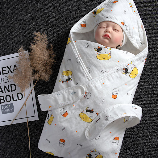 Title 4, Cotton Baby Blanket Swaddling Towel, soft and b...