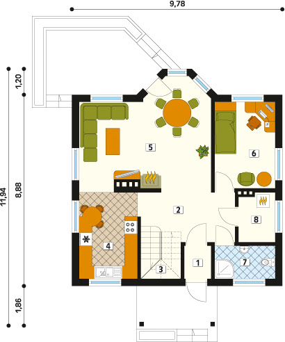 Pliszka 2 dr-S - Rzut parteru