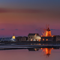 Tramonto nelle saline di 