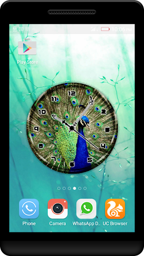 Peacock Clock Live Wallpaper