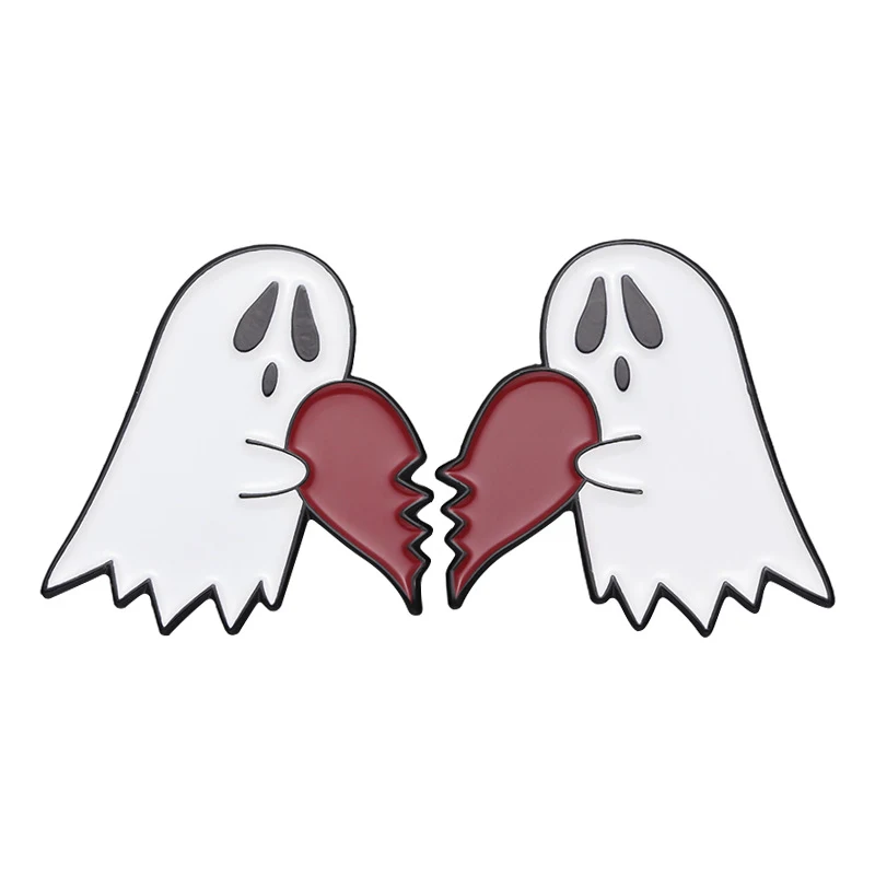 Broche Créatif Halloween Couple Emblème Métal Fantôme Amour Nouveau Pendentif Bijou Collier Idée Cadeau Romantique