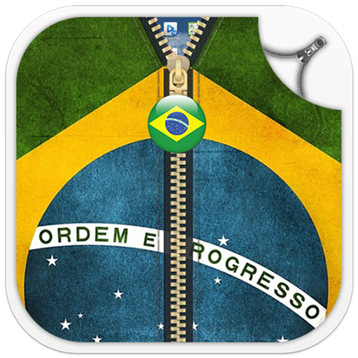 Brazil Flag Zipper Lock Screen 娛樂 App LOGO-APP開箱王