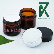 Hũ Thuỷ Tinh Tròn Nâu, Hũ Chiết Mỹ Phẩm, Hũ Đựng Kem Nắp Bạc 5Gr, 10Gr, 20Gr, 30Gr, 50Gr, 100Gr