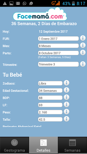 Screenshot Pregnancy Weeks Calculator