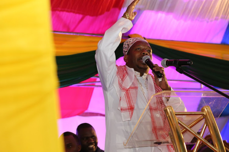 Nairobi Governor Mike Sonko speaks during the 46th annual celebrations to mark the World Environmen tDay at RTI in South B, Starehe Sub-County on June 5, 2019.