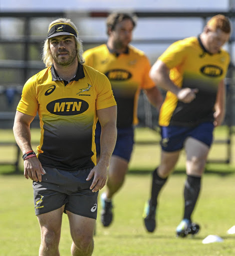 Faf de Klerk during the Springboks training session at St Stithians school in Johannesburg.