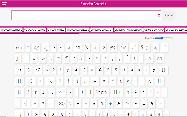 Simbolos Aestheitc chrome extension