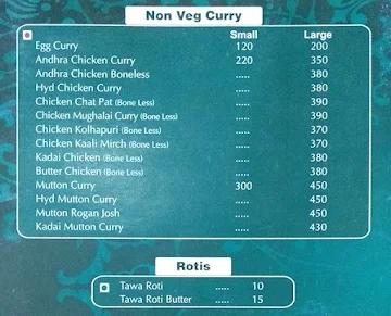 Hyderabadi Dum Biryani menu 