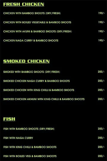 Smokey Tribe Restaurant menu 