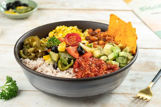 Grilled Veggies Vegan Burrito Bowl + Bungee Ice Tea