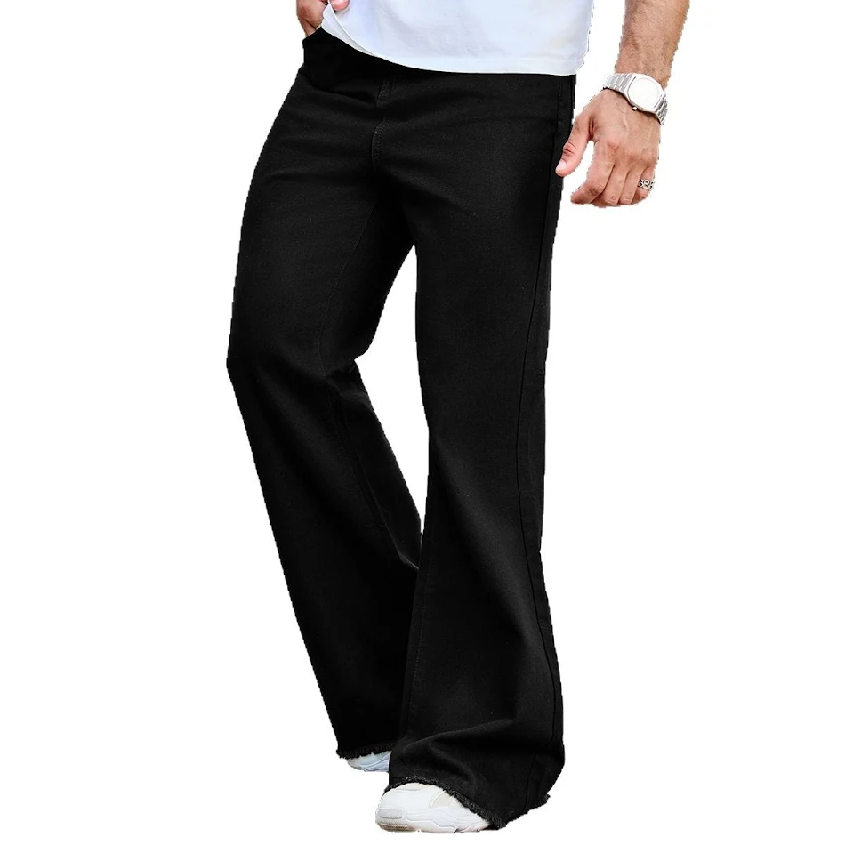 Black High Waist Machete Bootcut Casual Slim Jeans. Comfortable fit, flattering silhouette. Perfect for a casual yet sty